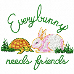 Rabbits Embroidery Design 12